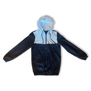 Men Cut And Sew Hooded Windbreaker Jacket
